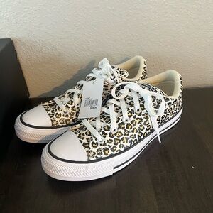 Converse Leopard Print Sneakers - Black, White, Yellow